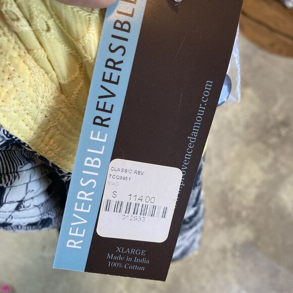 Provence Damour Jacket Womens XL Reversible Cotton Classic Yellow Black Floral - Picture 10 of 12